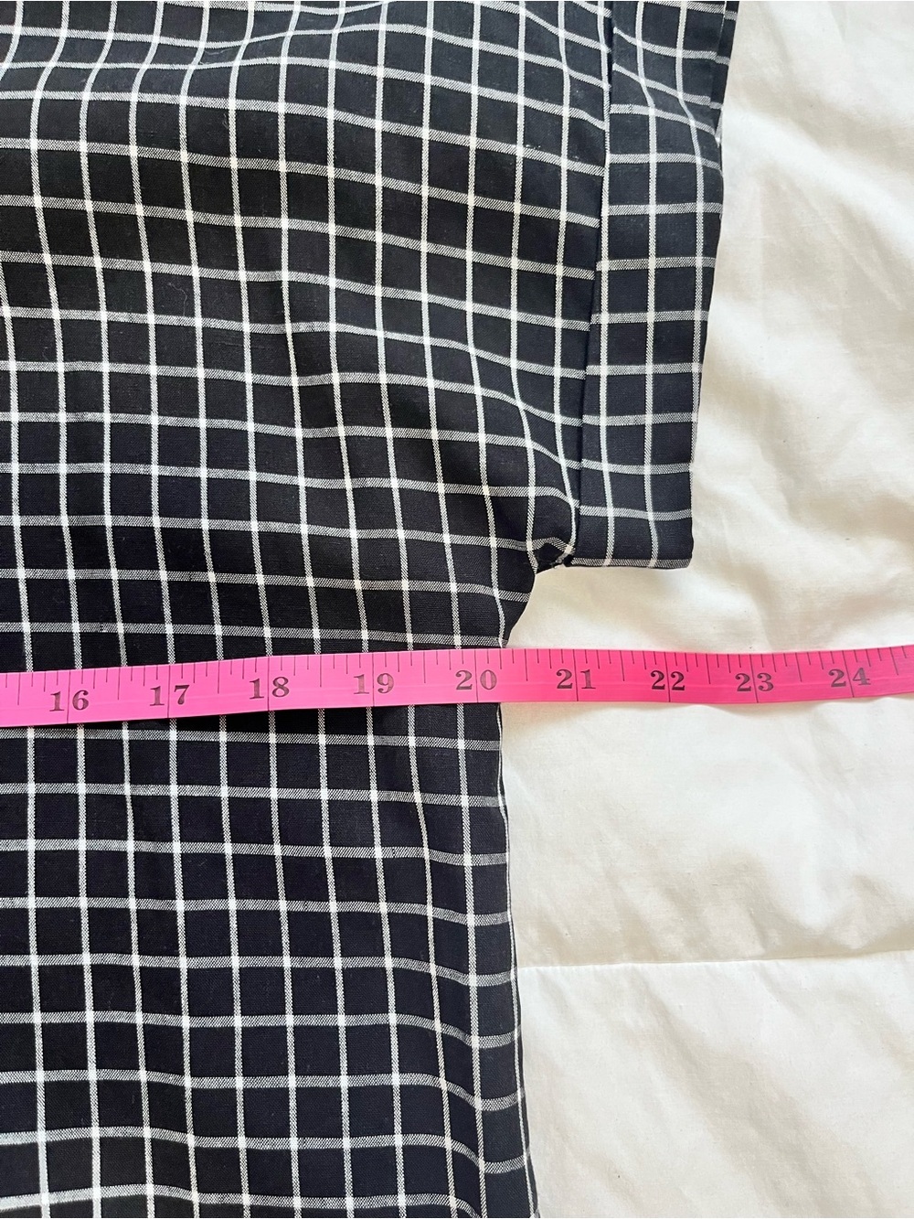 Frank and Oak Black & White Grid Button-Front Pocket Dress size small *runslarge - Picture 7 of 8